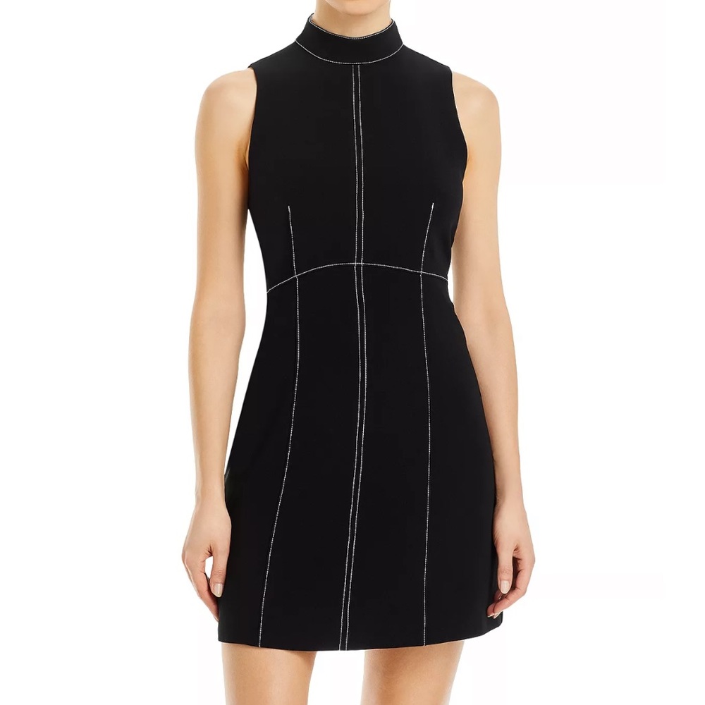 Cinq A Cept Loreen Contrast Trim Dress Blk/Ivory